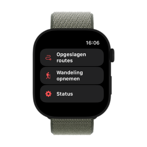 WandelWeb homescreen op Apple Watch