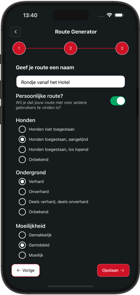 Route Generator Opslaan