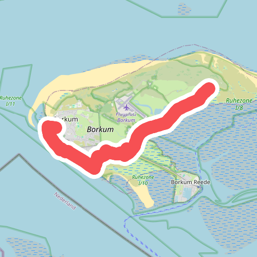 Borkum 2: Grote Seejdyk - Station Bismarckstrasse · WaddenWandelen etappe 20