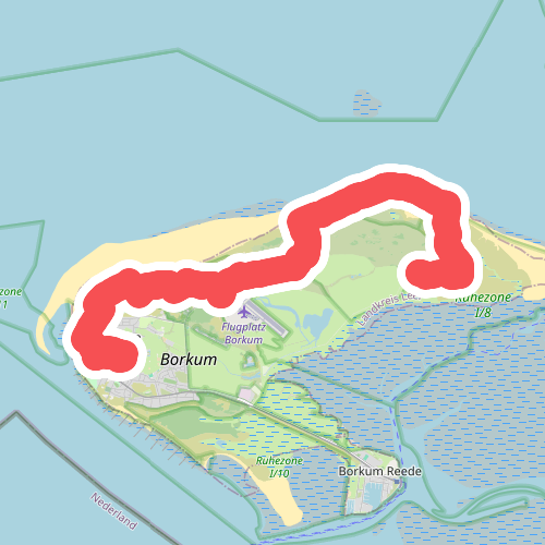 Borkum 1: Station Bismarckstrasse - Grote Seejdyk · WaddenWandelen etappe 19