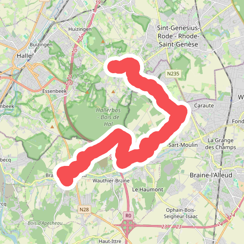 Dworp - Kasteelbrakel · GR12 Wallonië etappe 2