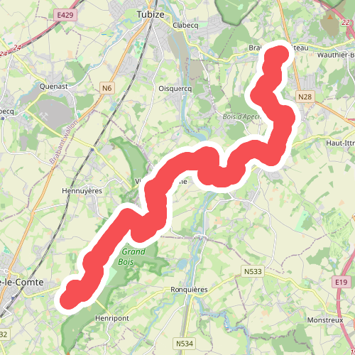 Kasteelbrakel - Gare Braine Le Compte · GR12 Wallonië etappe 3