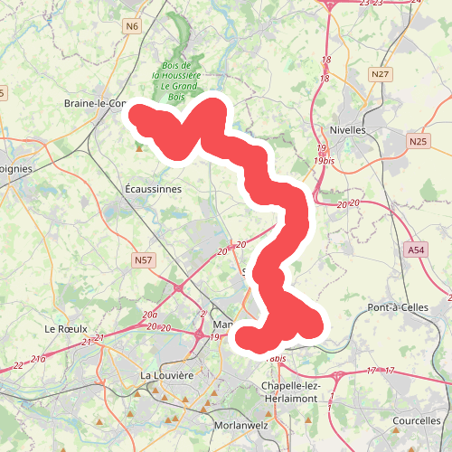 Gare Braine Le Compte - Gare Manage · GR12 Wallonië etappe 4