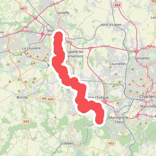 Gare Manage - Gare Landelies · GR12 Wallonië etappe 5