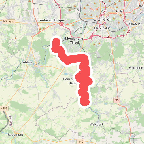 Gare Landelies - Gare Berzee · GR12 Wallonië etappe 6