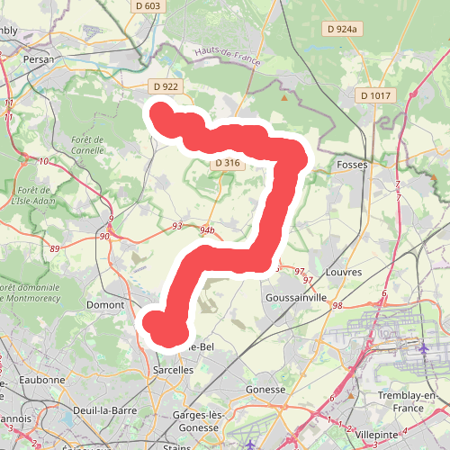 Viarmes - Gare d'Ecouen Ezanville · GR12 Frankrijk etappe 13