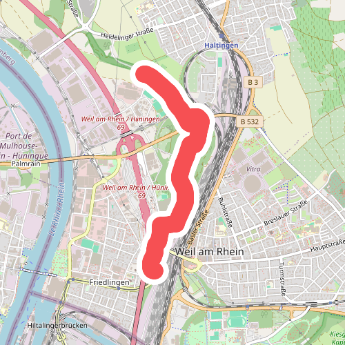 Krebsbachtal - Weil am Rhein Friedensbrücke