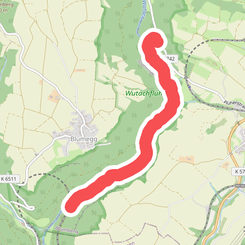 Am unteren Flühenweg - Bei der Eisenbahnbrücke