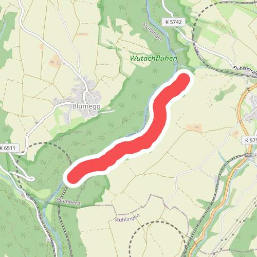 Wutachflühen Bei der Muttergottes - Bei der Eisenbahnbrücke