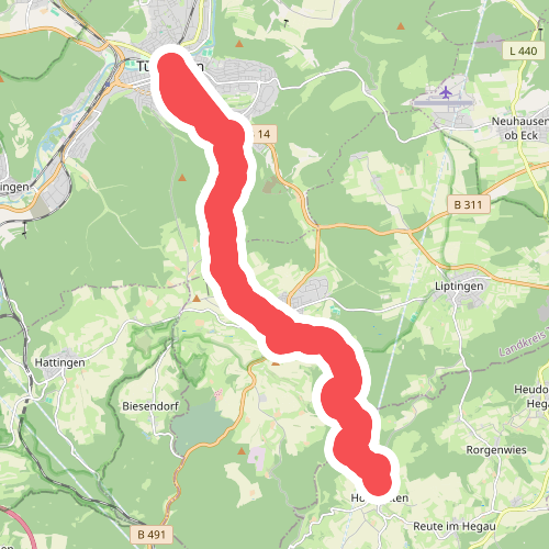blaues Dreieck Tuttlingen - Honstetten