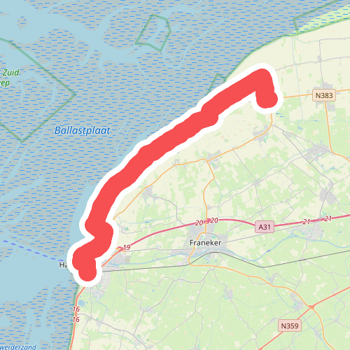 Harlingen naar St. Jacobiparochie - "Santiago aan het Wad" · NederRandpad etappe 75