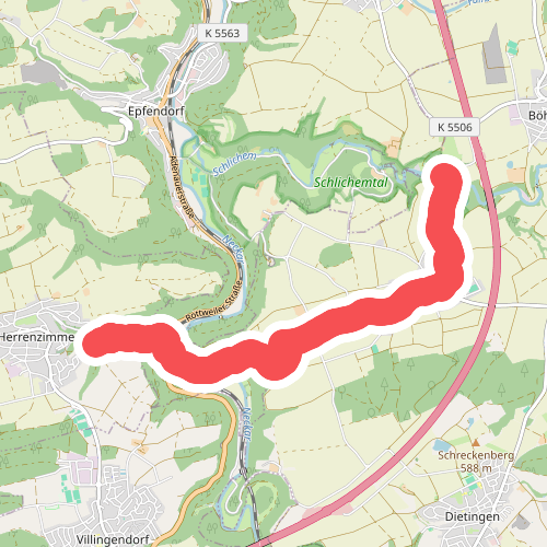 blaues Minus Herrenzimmern - Schlichemtal