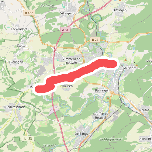 Horgen Alte Hausener Straße - Rottweil Bahnhof