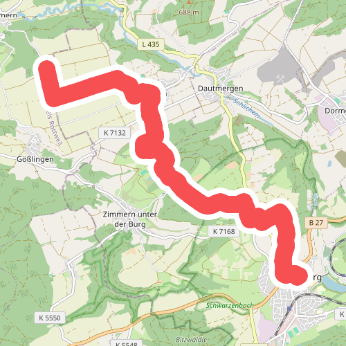 blaues Minus Täbingen - Schömberg