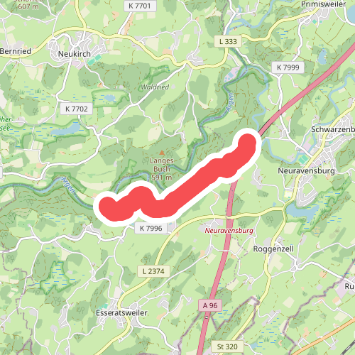 Nebenweg des Schwäbischen Albvereins (blauer Balken)