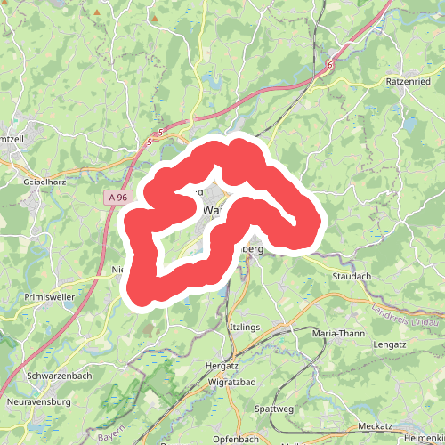 Halbmarathonstrecke bei Wangen