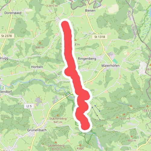 Nebenweg des Schwäbischen Albvereins (blaues Kreuz)