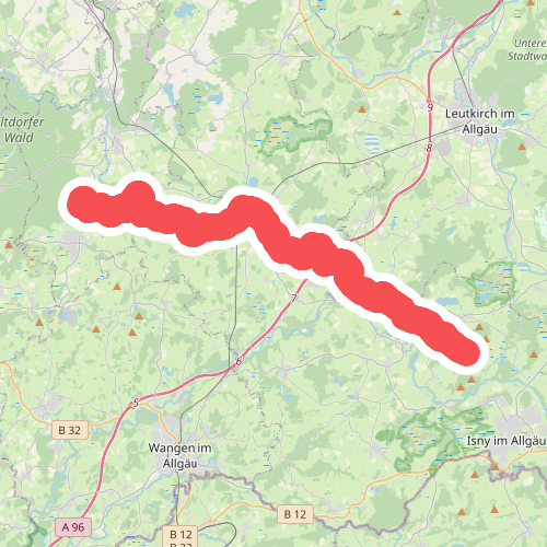 Nebenweg des Schwäbischen Albvereins (rotes Kreuz)