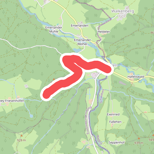 Nebenweg des Schwäbischen Albvereins (rotes Kreuz)