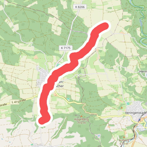Querweg - Winterlingen - Weg Nr. 3 - Abzweigung von Weg 2 - Harthausen - Birkhof - Gaugrenze