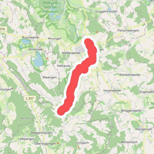 Nebenweg des Schwäbischen Albvereins (blaues Kreuz)
