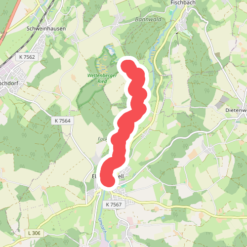 Querweg des Schwäbischen Albvereins (blauer Punkt)