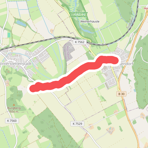 Querweg des Schwäbischen Albvereins (blauer Punkt)