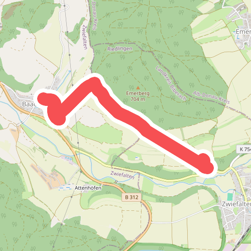 Aeussere Zugangsweg des Schwäbischen Albvereins (blaues Dreieck)