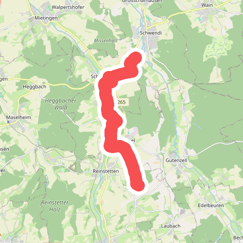 Nebenweg des Schwäbischen Albvereins (blaues Kreuz)