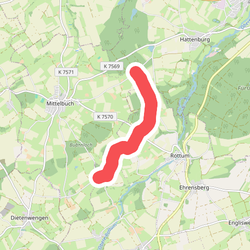 Querweg des Schwäbischen Albvereins (blauer Punkt)