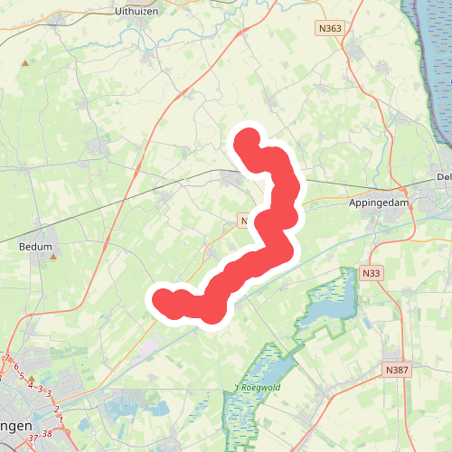Zeerijp - Ten Boer · Jacobspad Uithuizen - Hasselt etappe 2