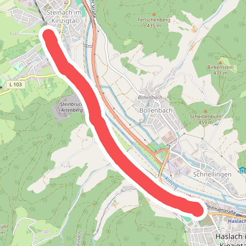 Haslach Freibad - Steinach Felsenkeller