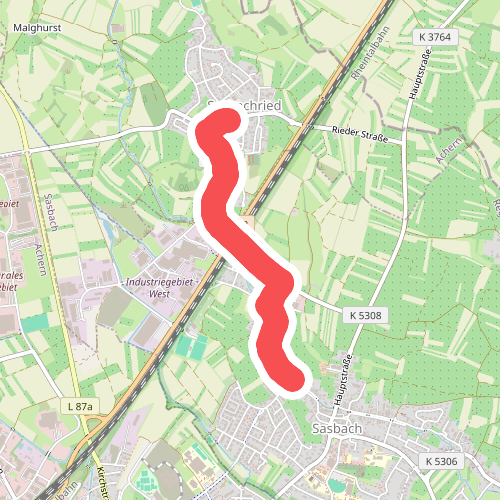 Sasbachried Ortsmitte - Sasbach Unterdorf