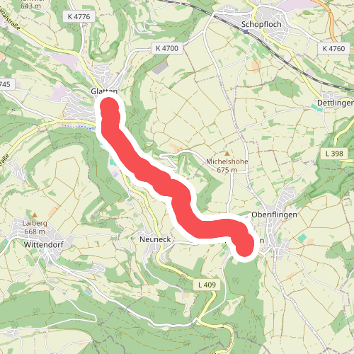 gelbe Raute Glatten - Unteriflingen