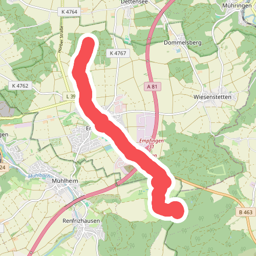Äußerer Querweg - Horb am Neckar - Weg-4 - Weiherhof - Dettensee