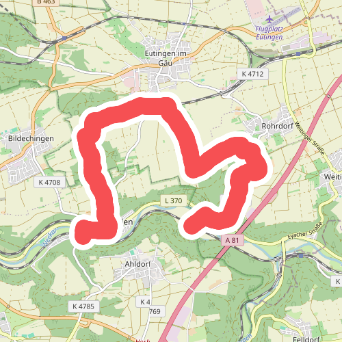 Äußerer Hauptweg - Mühlen am Neckar - Weg-6 - Mühlen am Neckar - Ahldorf - zu blauer Strich (Eyach - Mühringen)