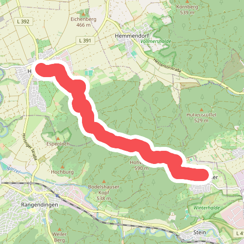 blaues Minus Bechtoldsweiler - Hirrlingen