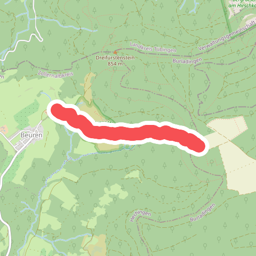 Äußerer Zugangsweg - Wanderparkplatz Beuren - Naturschutzgebiet - HW1