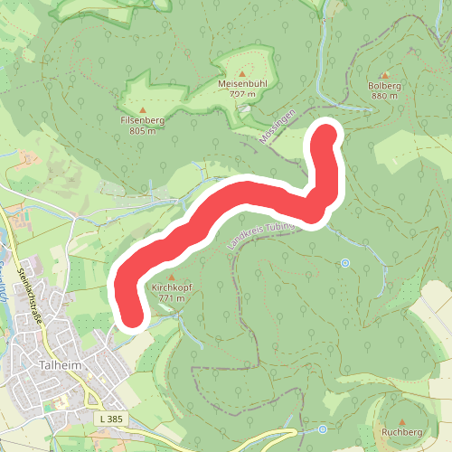Querweg - Talheim - Weg-5 - Talheim - Kirchkopf - Lauberschlucht bis blauer Dreiblock