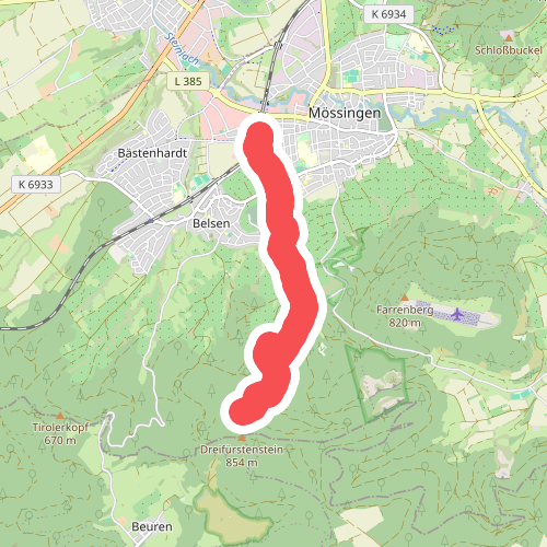 Zugangsweg - Mössingen - Weg-3 - Bahnhof Mössingen - Richtung Dreifürstenstein (In Weg 2)