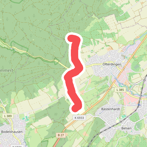 blaues Minus Bad Sebastianweiler - Ofterdingen