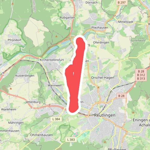 blaue Gabel, Alteburg - Sickenhausen - Degerschlacht - Betzingen Bhf