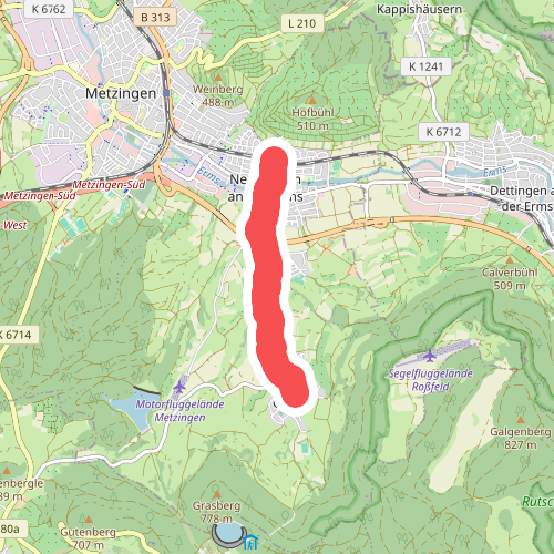 blaues Dreieck Neuhausen Bhf- Glems