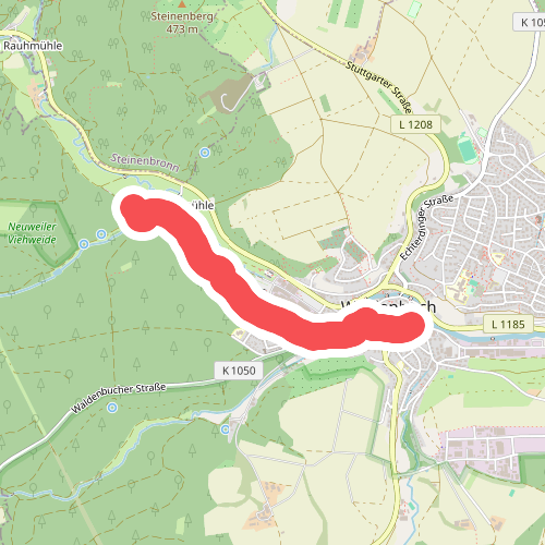 Blauer Punkt Fäulbachbrücke - Waldenbuch