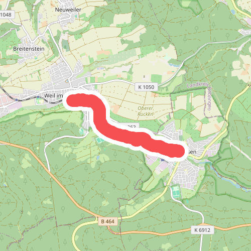 roter Punkt Weil im Schönbuch - Dettenhausen