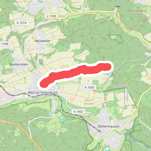 roter Punkt Weil im Schönbuch - Totenbachmühle