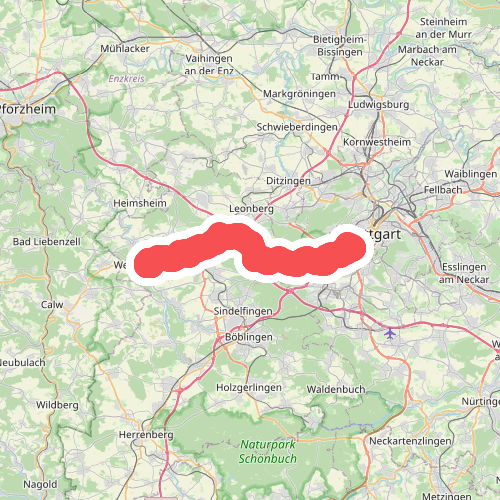 Hauptlinie des SAV (blauer Strich)