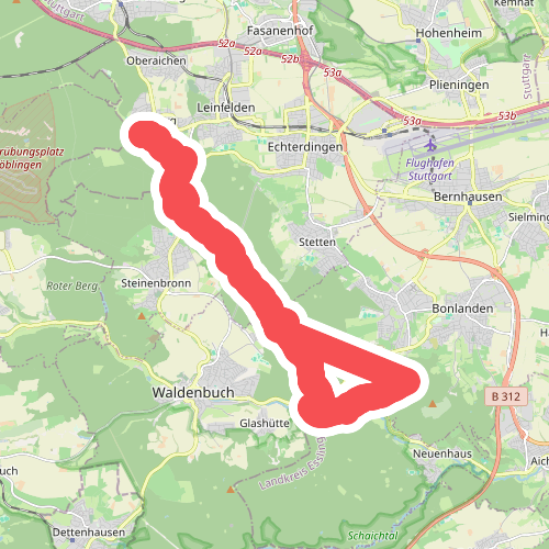 Rotes Kreuz, Musberg - Burkhardtsmühle - Uhlberg