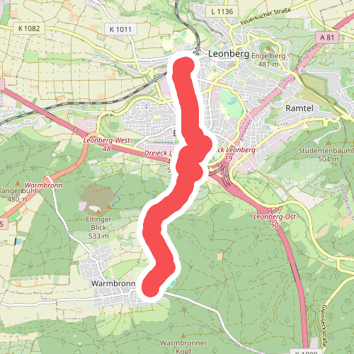 Blauer Punkt Leonberg Bhf - Warmbronn
