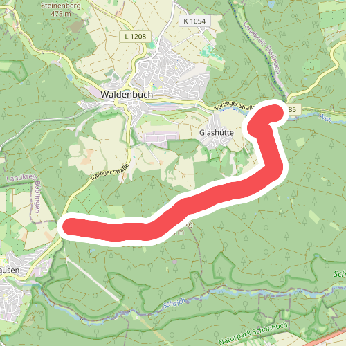 blaues Hufeisen, Keltische Viereckschanze (Dettenhausen) zur Burkhardtsmühle